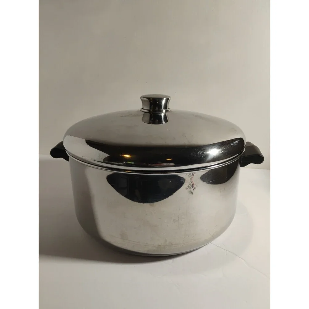 Farberware Millennium Stainless NEVER STICK 6QT Stock Pot Lid 2 Handles USA